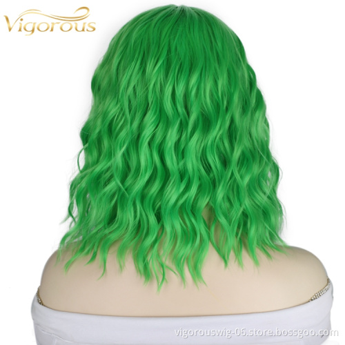 Glueless Cosplay For Women Pre Plucked Hot Selling Heat Resistant Short Under $20 Curly Lace Front Synthetic Hair Wigs